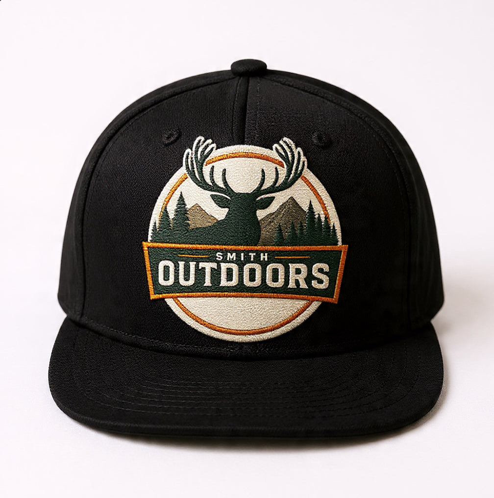 Smith Outdoors Black Flat-Bill Snapback