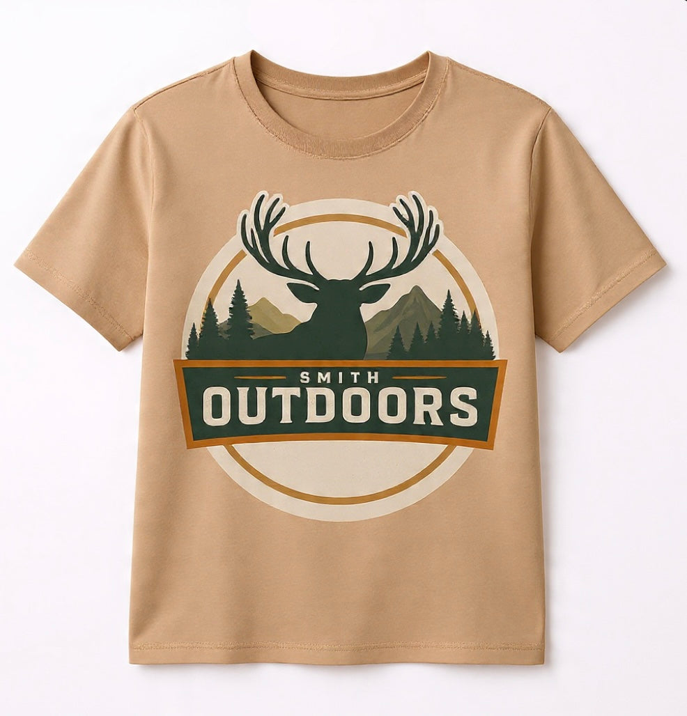 Smith Outdoors Women's Vintage Buck Cropped Tee – Sandstone